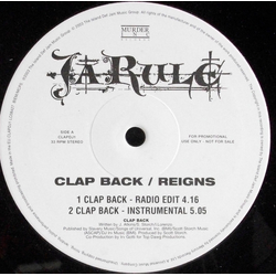 Ja Rule Clap Back / Reigns Vinyl 12" USED