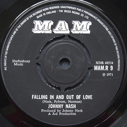 Johnny Nash Falling In And Out Of Love Vinyl 7" USED
