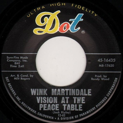 Wink Martindale Vision At The Peace Table / I Saw Me Vinyl 7" USED