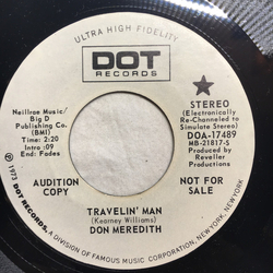 Don Meredith Travelin' Man Vinyl 7" USED