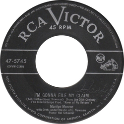 Marilyn Monroe The River Of No Return / I'm Gonna File My Claim Vinyl 7" USED