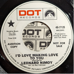 Leonard Nimoy I'd Love Making Love To You Vinyl 7" USED