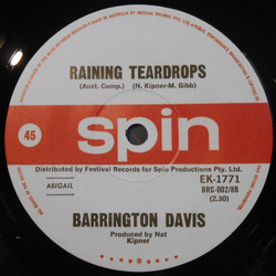 Barrington Davis Raining Teardrops Vinyl 7" USED