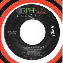 Aleese Simmons I Want It Vinyl 7" USED