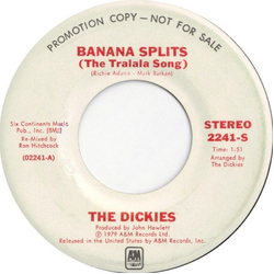 The Dickies Banana Splits / Sounds Of Silence Vinyl 7" USED