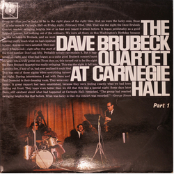 The Dave Brubeck Quartet At Carnegie Hall (Part 1) Vinyl LP USED