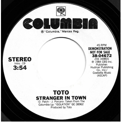 Toto Stranger In Town Vinyl 7" USED