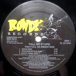 Yall So Stupid Van Full Of Pakistans Vinyl 12" USED