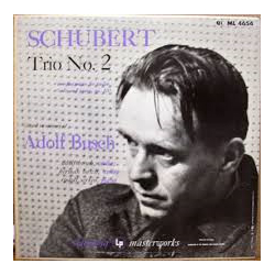 Franz Schubert / Adolf Busch / Hermann Busch / Rudolf Serkin Trio No. 2 In E-Flat Major For Violin, Cello And Piano, Op. 100 Vinyl LP USED