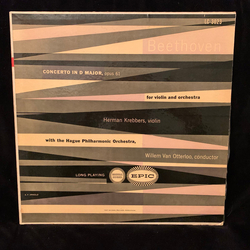 Ludwig van Beethoven / Herman Krebbers / Residentie Orkest Concerto In D Major For Violin And Orchestra Op. 61 Vinyl LP USED