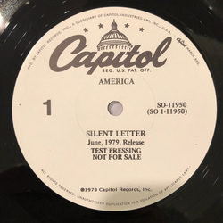 America (2) Silent Letter Vinyl LP USED