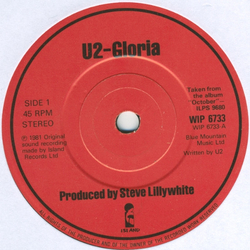 U2 Gloria Vinyl 7" USED