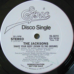 The Jacksons Shake Your Body (Down To The Ground) Vinyl 12" USED