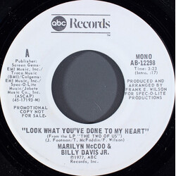 Marilyn McCoo & Billy Davis Jr. Look What You've Done To My Heart USED VINYL 7INCH 45 RPM PROMO STEREO MONO