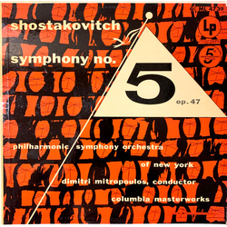 Dmitri Shostakovich / Philharmonic-Symphony Orchestra Of New York / Dimitri Mitropoulos Symphony No. 5 Op. 47 Vinyl LP USED