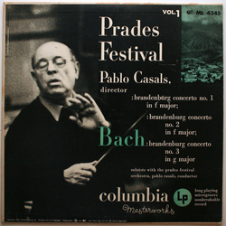 Johann Sebastian Bach / Pablo Casals / Prades Festival Orchestra Prades Festival - Vol. 1 Vinyl LP USED