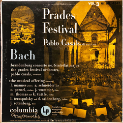 Johann Sebastian Bach / Pablo Casals Prades Festival - Vol. 3 Vinyl LP USED