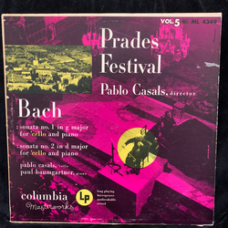 Pablo Casals / Paul Baumgartner Prades Festival Vol. 5, Bach Sonata No. 1 And No. 2 For Cello And Piano Vinyl LP USED