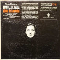 Manuel De Falla / Alicia De Larrocha Piano Music Of Manuel De Falla Vinyl LP USED