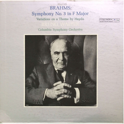 Johannes Brahms / Bruno Walter / Columbia Symphony Orchestra Symphony No. 3 In F Major / Variations On A Theme By Haydn Vinyl LP USED