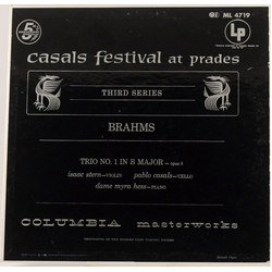 Johannes Brahms / Pablo Casals / Isaac Stern / Myra Hess Casals Festival At Prades, Third Series: Trio No. 1 In B Major, Op. 8 Vinyl LP USED