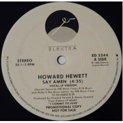 Howard Hewett Say Amen USED VINYL 12INCH 33 S RPM PROMO STEREO