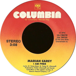 Mariah Carey I Am Free / One Sweet Day Vinyl 7" USED