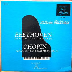 Ludwig van Beethoven / Frédéric Chopin / Wilhelm Backhaus Sonata No.30 In E Major, Op.109 / Sonata In B Flat Minor, Op. 35 Vinyl LP USED