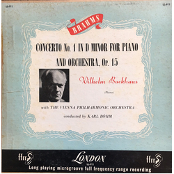 Johannes Brahms / Wilhelm Backhaus / Wiener Philharmoniker / Karl Böhm Concerto No. 1 In D Minor For Piano And Orchestra, Op. 15 Vinyl LP USED