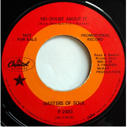 Masters Of Soul No Doubt About It Vinyl 7" USED