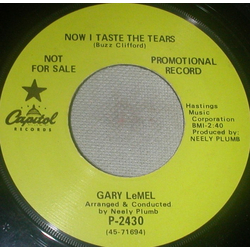 Gary LeMel Now I Taste The Tears Vinyl 7" USED