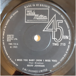 Marv Johnson I Miss You Baby (How I Miss You) Vinyl 7" USED