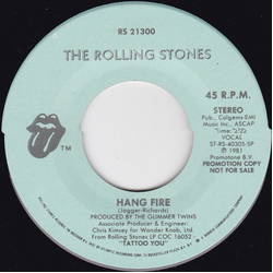 The Rolling Stones Hang Fire Vinyl 7" USED