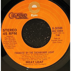 Meat Loaf Paradise By The Dashboard Light Vinyl 7" USED