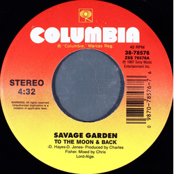 Savage Garden To The Moon & Back Vinyl 7" USED