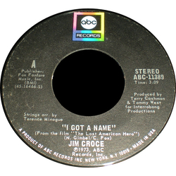 Jim Croce I Got A Name / Alabama Rain Vinyl 7" USED