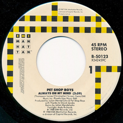Pet Shop Boys Always On My Mind Vinyl 7" USED