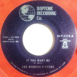 The Womack Sisters If You Want Me / I Just Don't Want You (To Say Goodbye) Vinyl 7" USED