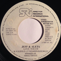 Jeff & Aleta Love Touch Vinyl 7" USED