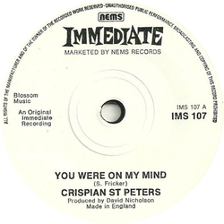 Crispian St. Peters / Traxter (3) You Were On My Mind / Glandular Fever Vinyl 7" USED