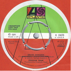 Graham Nash Grave Concern Vinyl 7" USED