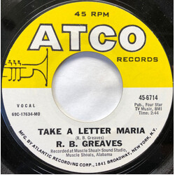 R.B. Greaves Take A Letter Maria USED VINYL 7INCH 45 RPM SINGLE STYRENE