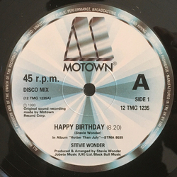 Stevie Wonder Happy Birthday Vinyl 12" USED