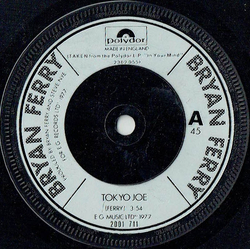 Bryan Ferry Tokyo Joe Vinyl 7" USED