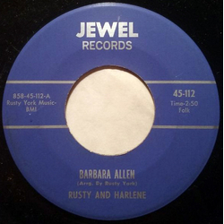 Rusty And Harlene Barbara Allen / Nine Pound Hammer Vinyl 7" USED