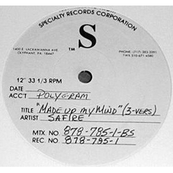 Safire Made Up My Mind Vinyl 12" USED