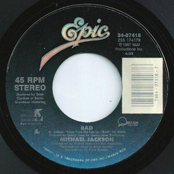 Michael Jackson Bad Vinyl 7" USED