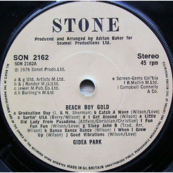 Gidea Park Beach Boy Gold Vinyl 7" USED
