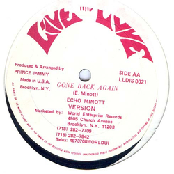 Echo Minott / Major Worries Gone Back Again / Babylon Boops Vinyl 12" USED