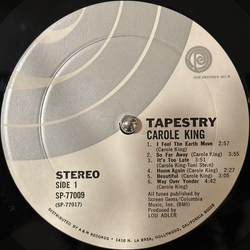 Carole King Tapestry Vinyl LP USED